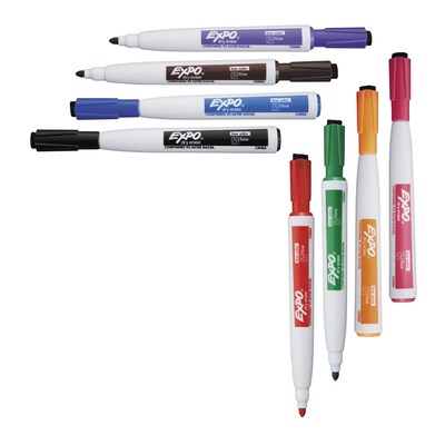 Expo Magnetic Tank Dry Erase Marker, Fine Tip, Assorted, 8/Pack (1944748)
