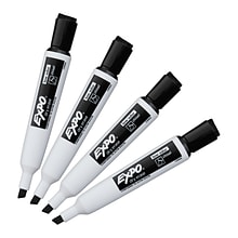 Expo Magnetic Dry Erase Markers, Chisel Tip, Black, 4/Pack   (1944729)