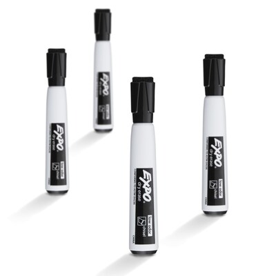 Expo Magnetic Dry Erase Markers, Chisel Tip, Black, 4/Pack   (1944729)