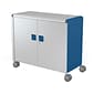 MooreCo Compass Maxi H2 Mobile 9-Section Storage Cabinet, 36.13"H x 41.88"W x 19.13"D, Platinum/Navy Metal (B3A1J2E1X0)