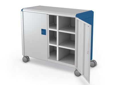 MooreCo Compass Maxi H2 Mobile 9-Section Storage Cabinet, 36.13H x 41.88W x 19.13D, Platinum/Navy