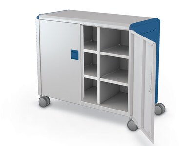 MooreCo Compass Maxi H2 Mobile 9-Section Storage Cabinet, 36.13"H x 41.88"W x 19.13"D, Platinum/Navy Metal (B3A1J2E1X0)