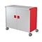 MooreCo Compass Maxi H2 Mobile 9-Section Storage Cabinet, 36.13H x 41.88W x 19.13D, Platinum/Red