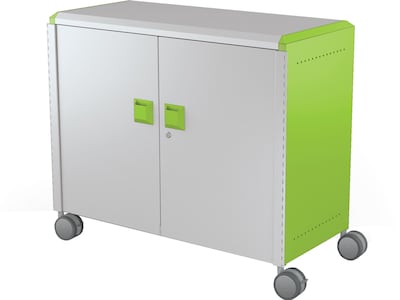 MooreCo Compass Maxi H2 Mobile 9-Section Storage Cabinet, 36.13H x 41.88W x 19.13D, Platinum/Gree