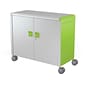 MooreCo Compass Maxi H2 Mobile 9-Section Storage Cabinet, 36.13"H x 41.88"W x 19.13"D, Platinum/Green Metal (B3A1F2E1X0)