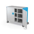 MooreCo Compass Maxi H2 Mobile 9-Section Storage Cabinet, 36.13H x 41.88W x 19.13D, Platinum/Blue