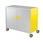 MooreCo Compass Maxi H2 Mobile 9-Section Storage Cabinet, 36.13"H x 41.88"W x 19.13"D, Platinum/Yellow Metal (B3A1G2E1X0)