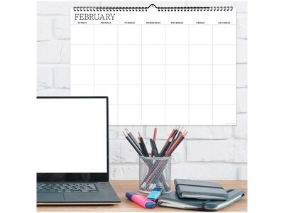 TF Publishing 12" x 17" Monthly Dry Erase Wall Calendar, White (99-1149)