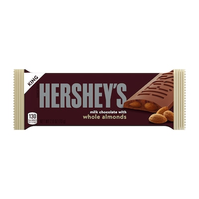 Hersheys King Size Almond Milk Chocolate Candy Bar, 2.6 oz., 18/Box (HEC22100)