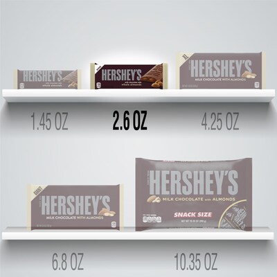 Hershey's King Size Almond Milk Chocolate Candy Bar, 2.6 oz. (HEC22100)