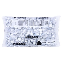 HERSHEYS KISSES Silver Foils Milk Chocolate Candy, Bulk, 66.7 oz, Bulk Bag, 400 Pieces (HEC33458)