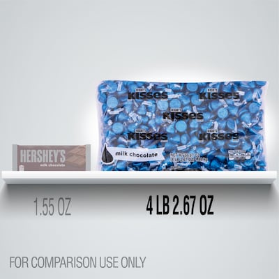 HERSHEY'S KISSES Dark Blue Foil Milk Chocolate Pieces, 66.7 oz., 400/Bag (HEC60194)