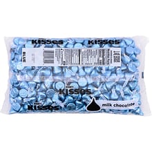 HERSHEYS KISSES Blue Foils Milk Chocolate Candy, Bulk, 66.7 oz, Bag, 400 Pieces (246-00053)