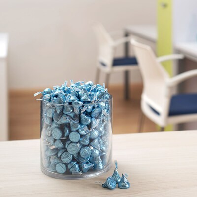 HERSHEY'S KISSES Blue Foils Milk Chocolate Candy, Bulk, 66.7 oz, Bag, 400 Pieces (246-00053)
