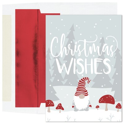 Custom Gnome Christmas Wish Cards, with Envelopes, 5-5/8 x 7-7/8, 25 Cards per Set