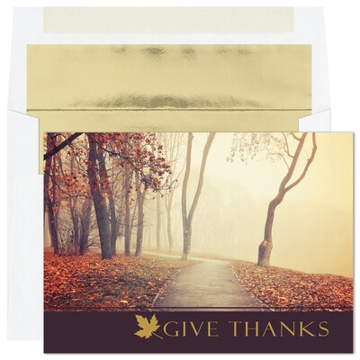 Custom Autumn Park Cards, with Envelopes, 7-7/8 x 5-5/8, 25 Cards per Set