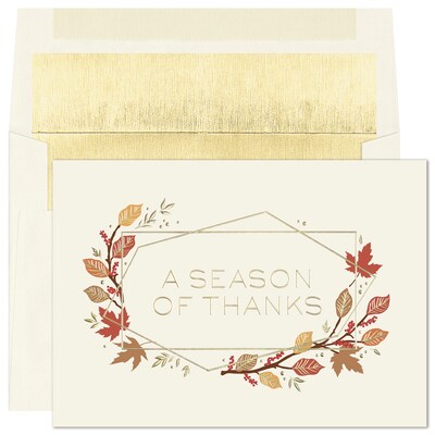 Custom Geometric Thanksgiving Cards, with Envelopes, 7-7/8 x 5-5/8, 25 Cards per Set