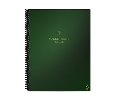 Rocketbook Fusion Smart Notebook, 8.5" x 11", 7 Page Styles, 42 Pages, Green (EVRF-L-RC-CKG-FR)