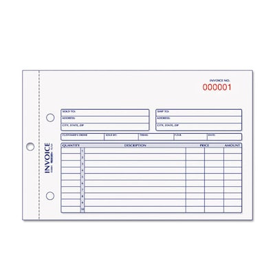 Rediform invoce Book, 5 1/2 x 7 7/8, Carbonless Duplicate, 50 Sets/Book