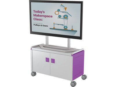 MooreCo Compass Maxi H1 Mobile 2-Section Storage Cabinet, 25.88"H x 41.88"W x 19.13"D, Platinum/Purple Metal (A3A1D2D1A0)