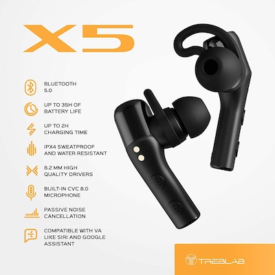 Treblab X5 Truly Wireless Bluetooth Earbuds