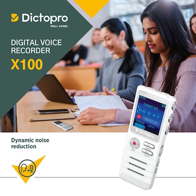 Treblab X100 DICTOPRO HD Digital Voice Recorder With Double Microphone