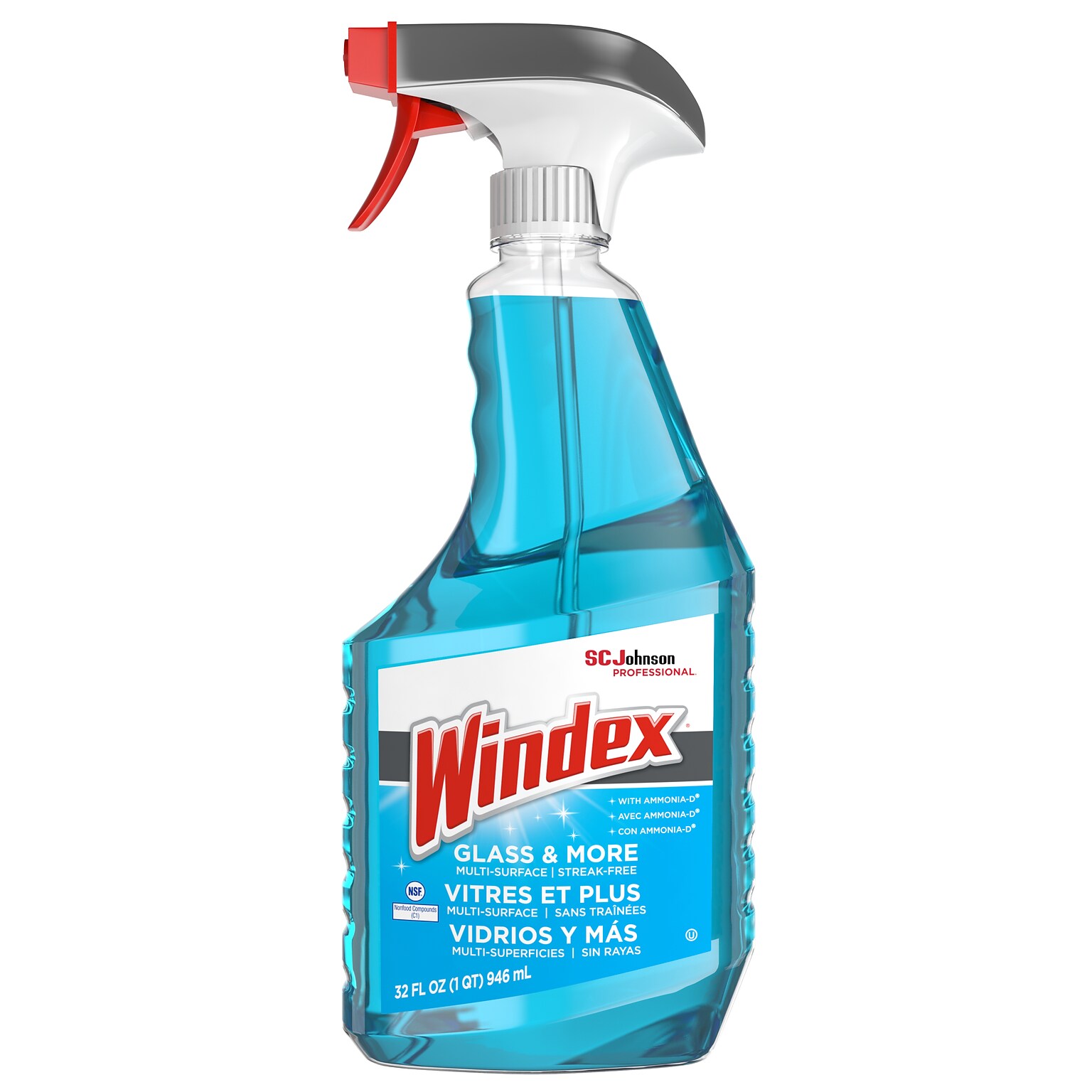 Windex Glass Cleaner with Ammonia-D Trigger Spray, 32 fl Oz. (322338)