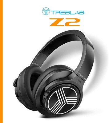 Treblab Z2-B Over Ear Workout Headphones with Microphone