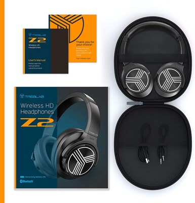 Treblab Z2-B Over Ear Workout Headphones with Microphone