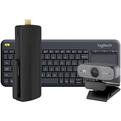 Azulle Access4 Pro AG33KC Mini Computer Stick Keyboard and Camera Bundle, Intel Celeron 41 Series, 4GB Memory, 64GB Flash Memory