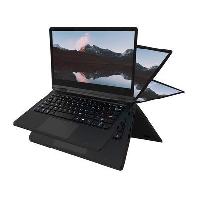 DP Core Innovations Convertible CLT1164BL 11.6 Notebook, Intel Celeron N3350, 3GB Memory, 64GB eMMC, Windows 10 Home S, Black