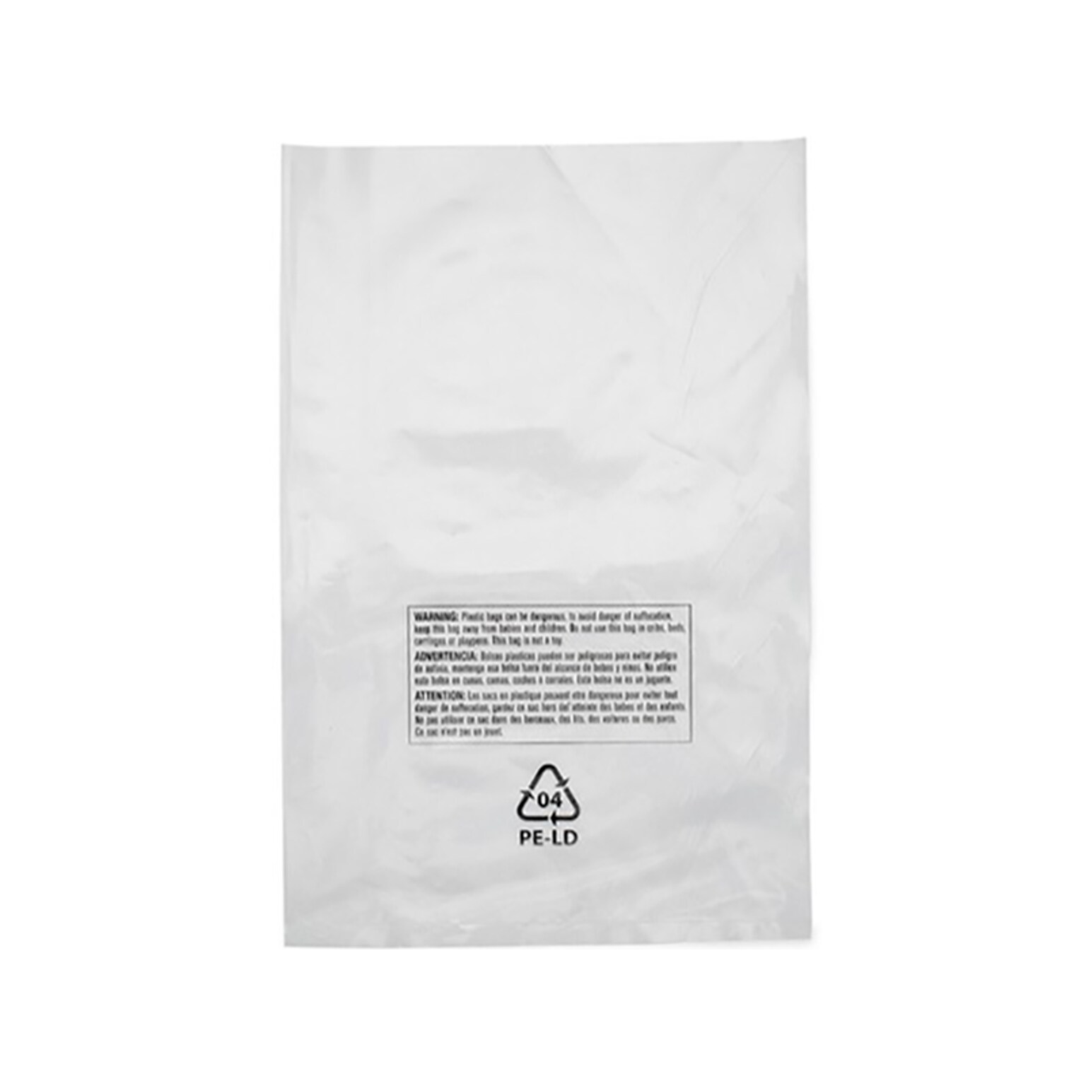 10 x 15 Suffocation Warning Layflat Poly Bags, 1 Mil, Clear, 1000/Carton (16053)