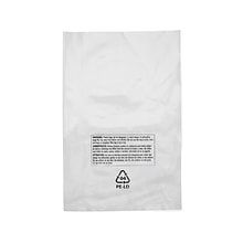 18 x 24 Lip & Tape Reclosable Suffocation Warning Poly Bags, 1.5 Mil, Clear, 500/Carton (16242)