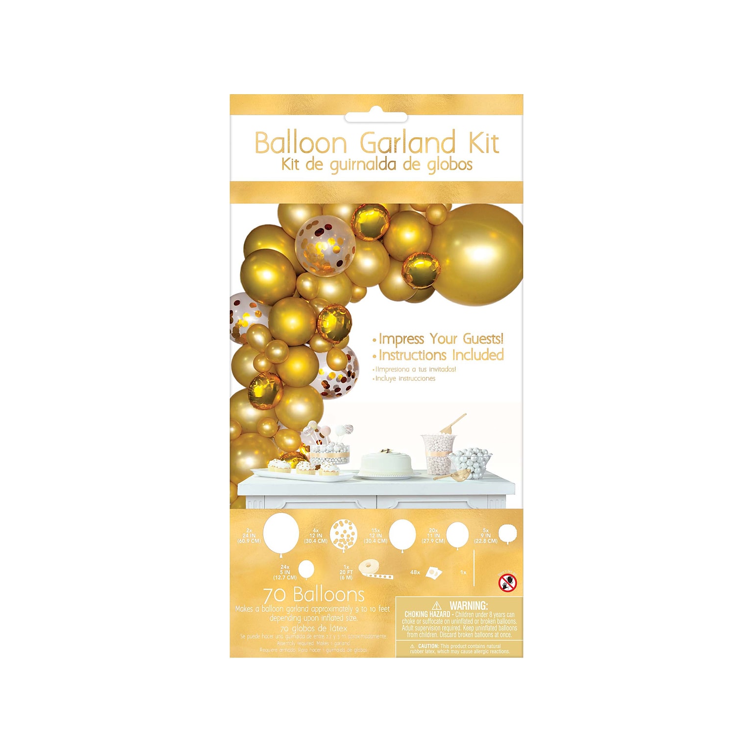 Amscan Party Balloon Garland Kit, Gold (112006)