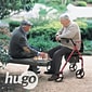 Hugo Elite Rollator Rolling Walker with Seat, Backrest and Saddle Bag, Garnet Red (700-961)