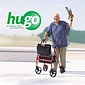 Hugo Elite Rollator Rolling Walker with Seat, Backrest and Saddle Bag, Garnet Red (700-961)