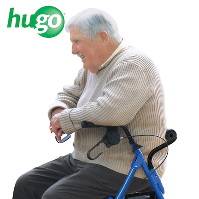 Hugo Portable Rollator Rolling Walker with Seat, Backrest and 8" Wheels, Blue (700-957)