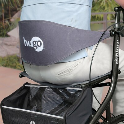 Hugo Explore Side-Fold Rollator Rolling Walker with Seat, Backrest and Folding Basket, Pearl Black (700-977)