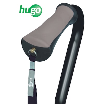 Hugo Adjustable Quad Cane for Right or Left Hand Use, Large Base, Ebony (731-840)