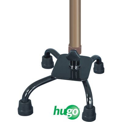 Hugo Adjustable Quad Cane for Right or Left Hand Use, Small Base, Cocoa (731-852)