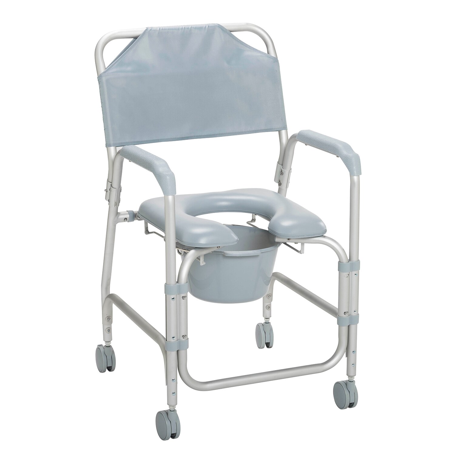 Drive Medical Lightweight Portable Shower Commode Chair with Casters (11114KD-1)