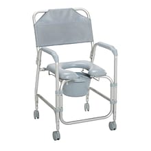 Drive Medical Lightweight Portable Shower Commode Chair with Casters (11114KD-1)