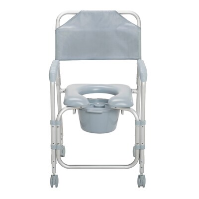 Drive Medical Lightweight Portable Shower Commode Chair with Casters (11114KD-1)