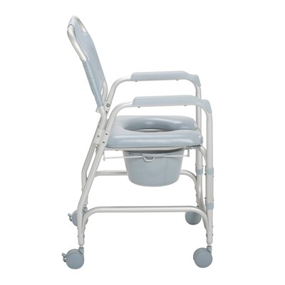 Drive Medical Lightweight Portable Shower Commode Chair with Casters (11114KD-1)
