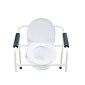 Drive Medical Steel Folding Deep Seat Bedside Commode, White (11148NW-1)