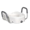 Drive Medical Premium Plastic Raised Toilet Seat with Lock and Padded Armrests, Elongated (12013)
