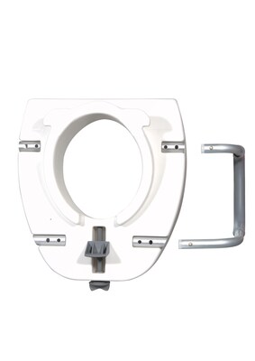 Drive Medical Premium Plastic Raised Toilet Seat with Lock and Padded Armrests, Elongated (12013)