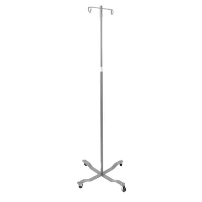 Drive Medical Economy Removable Top I. V. Pole, 2 Hook Top, Silver Vein (13033SV)