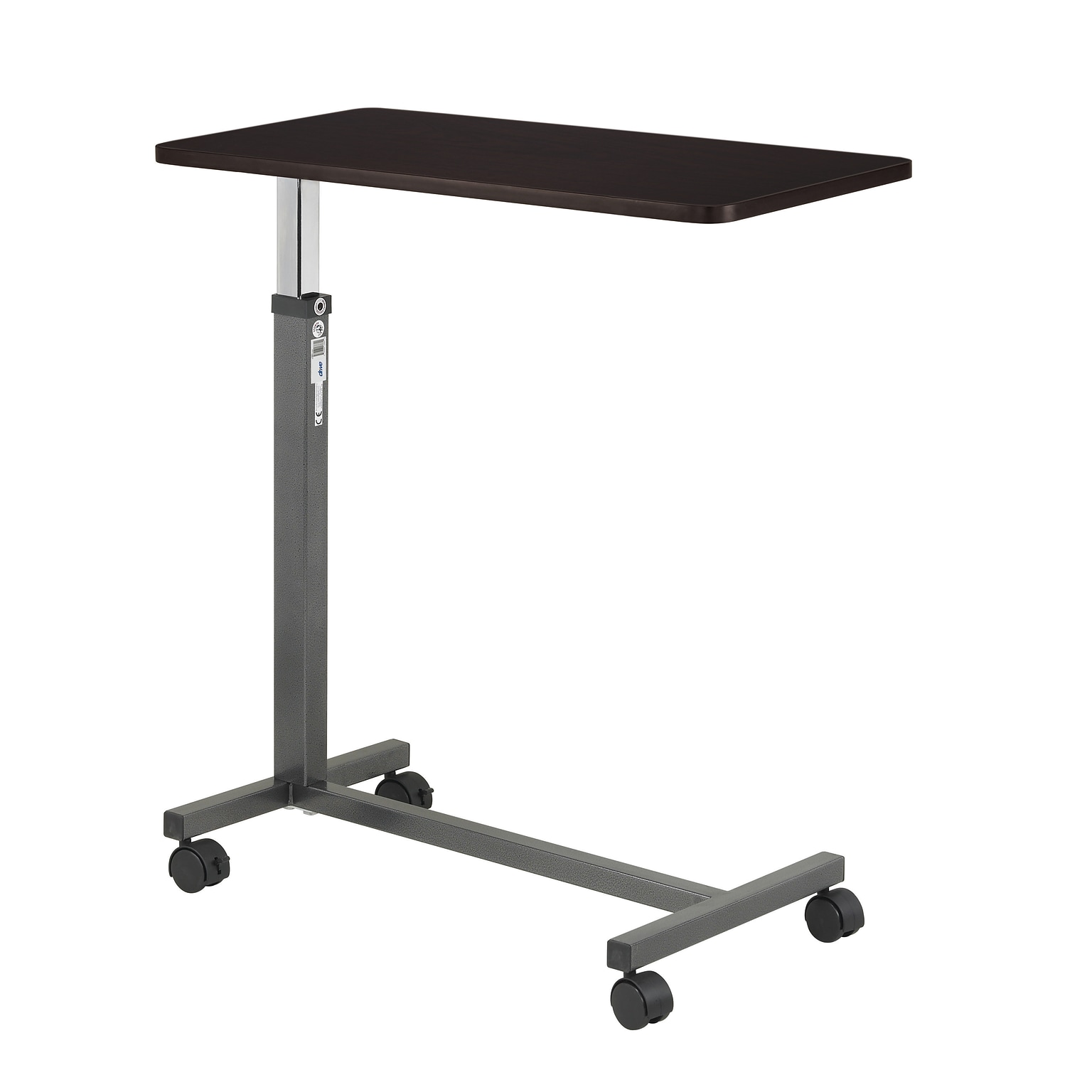 Drive Medical Non Tilt Top Overbed Table, Silver Vein (13067)
