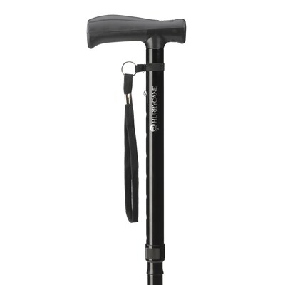 HurryCane HurryCane Freedom Edition Folding Cane with T Handle, Black (HCANE-BK-C2)